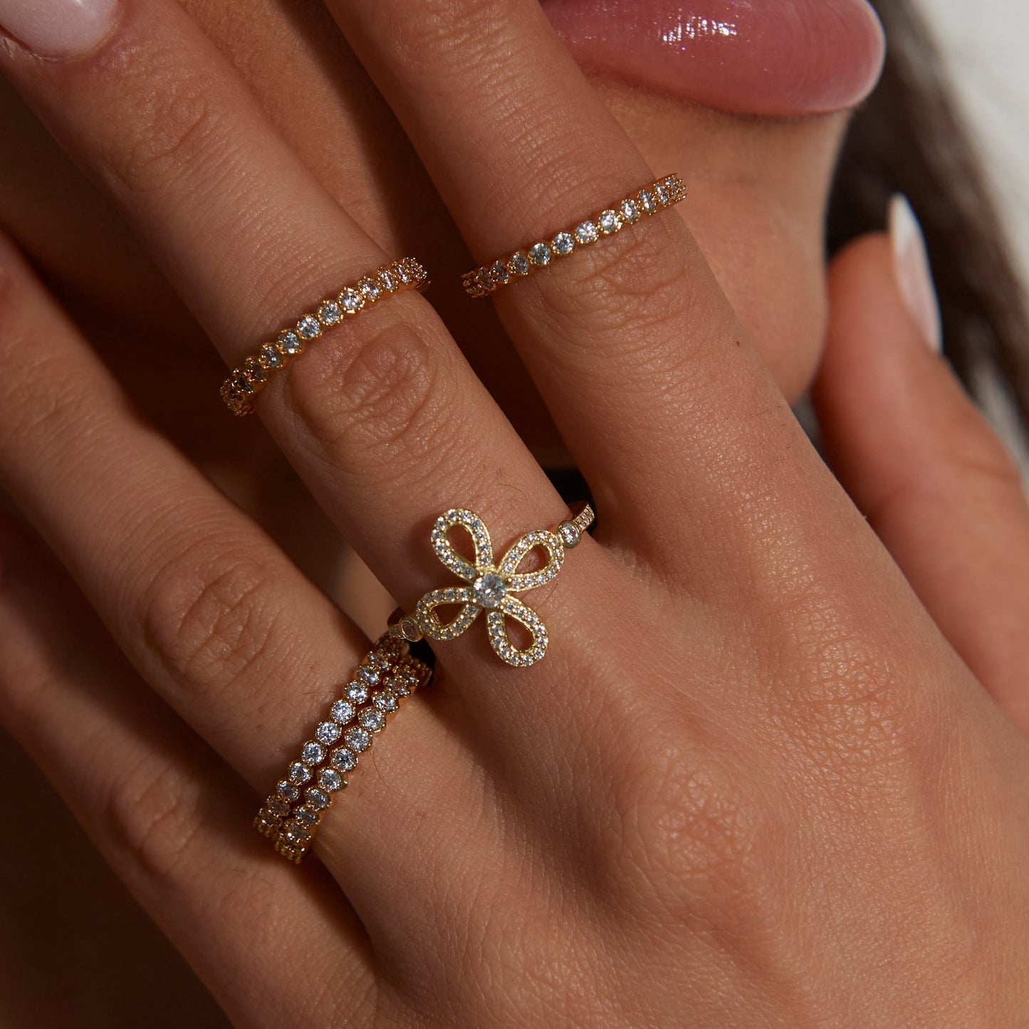 Chantel Cz Flower Ring — Soul Flow Apparel