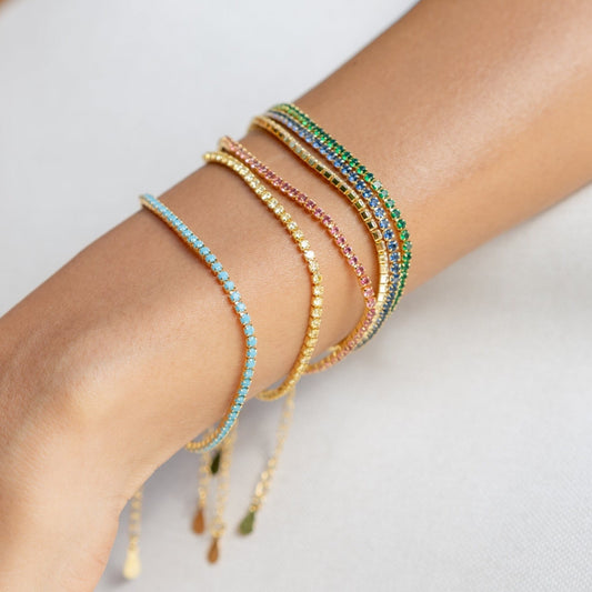 Chloe Tennis Bracelet Pink — Soul Flow Apparel