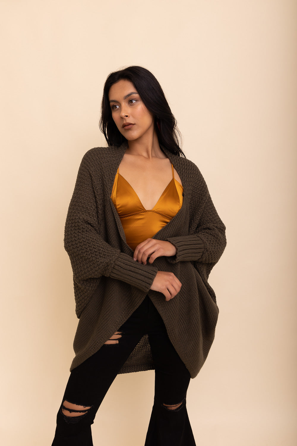 Cozy Chic Bat Wing Bliss Knit Cardigan Leto Collection