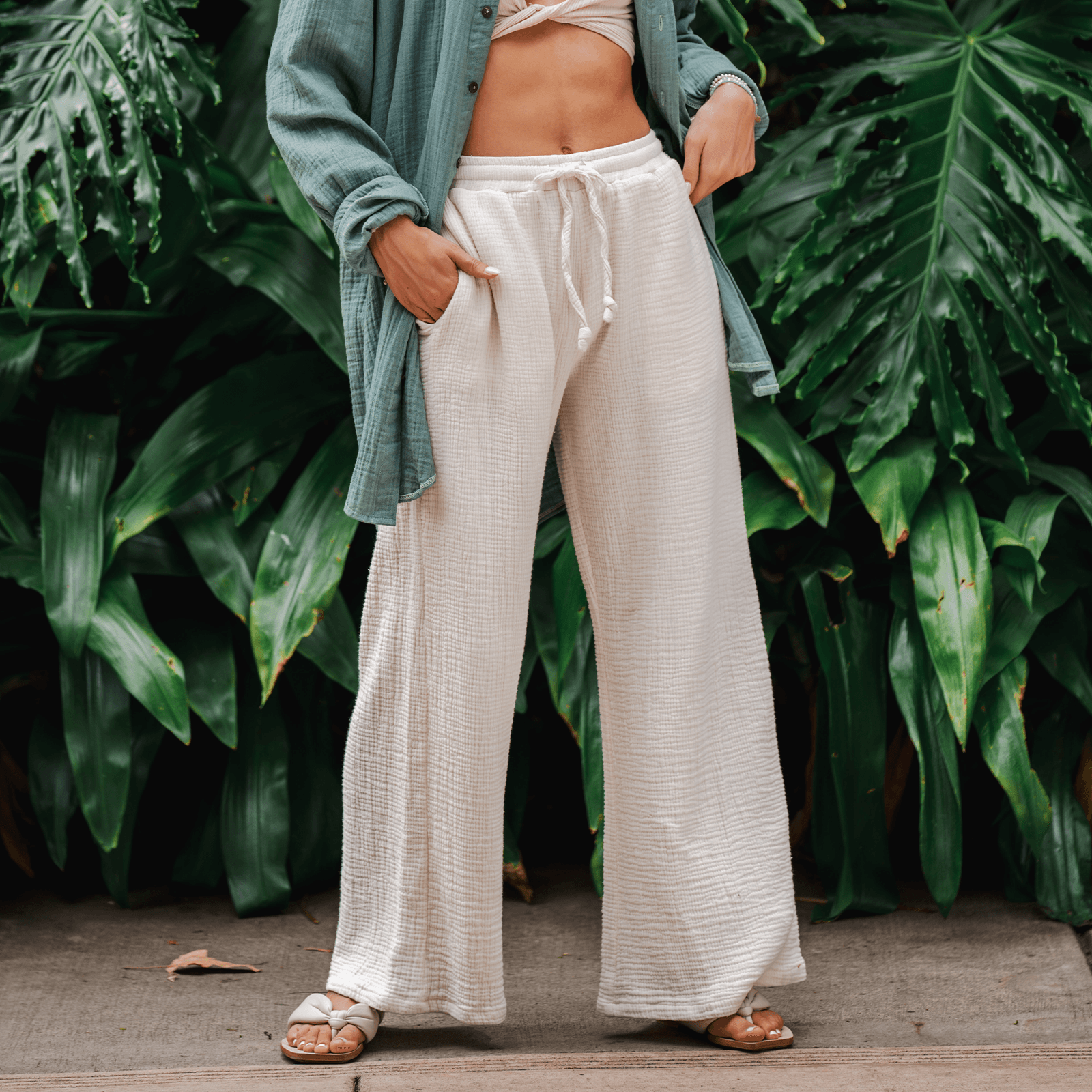 Cream Cotton Cabana Pants — Soul Flow Apparel