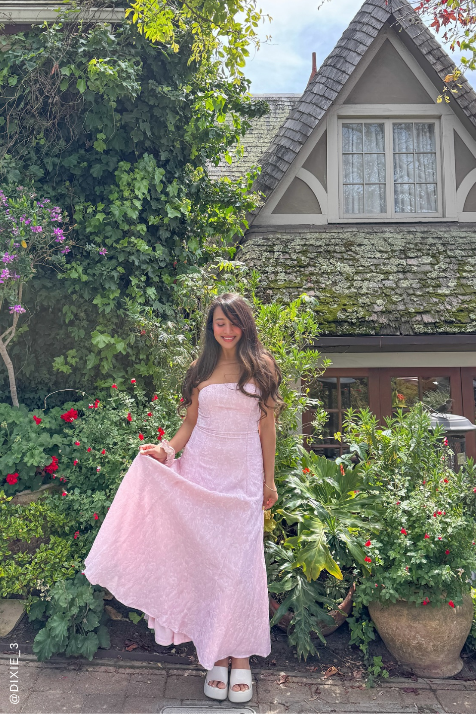 Roll with It Pink Woven Midi Dress, view 3 — Soul Flow Apparel