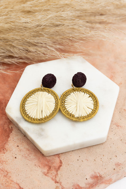 Earthy Chic Raffia Dangle Earrings Leto Collection