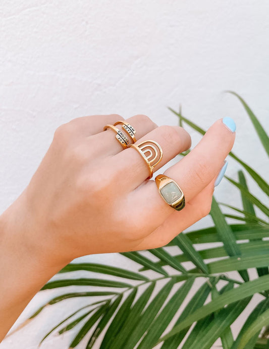 Emerald Green Signet Ring – Christian Ring