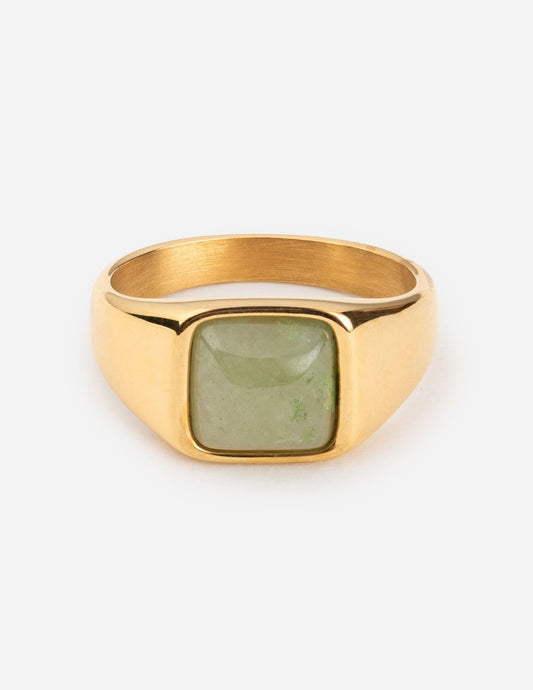 Emerald Green Signet Ring – Christian Ring