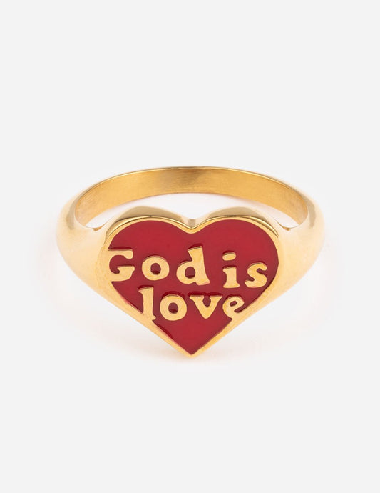 Enamel God is Love Ring – Christian Ring