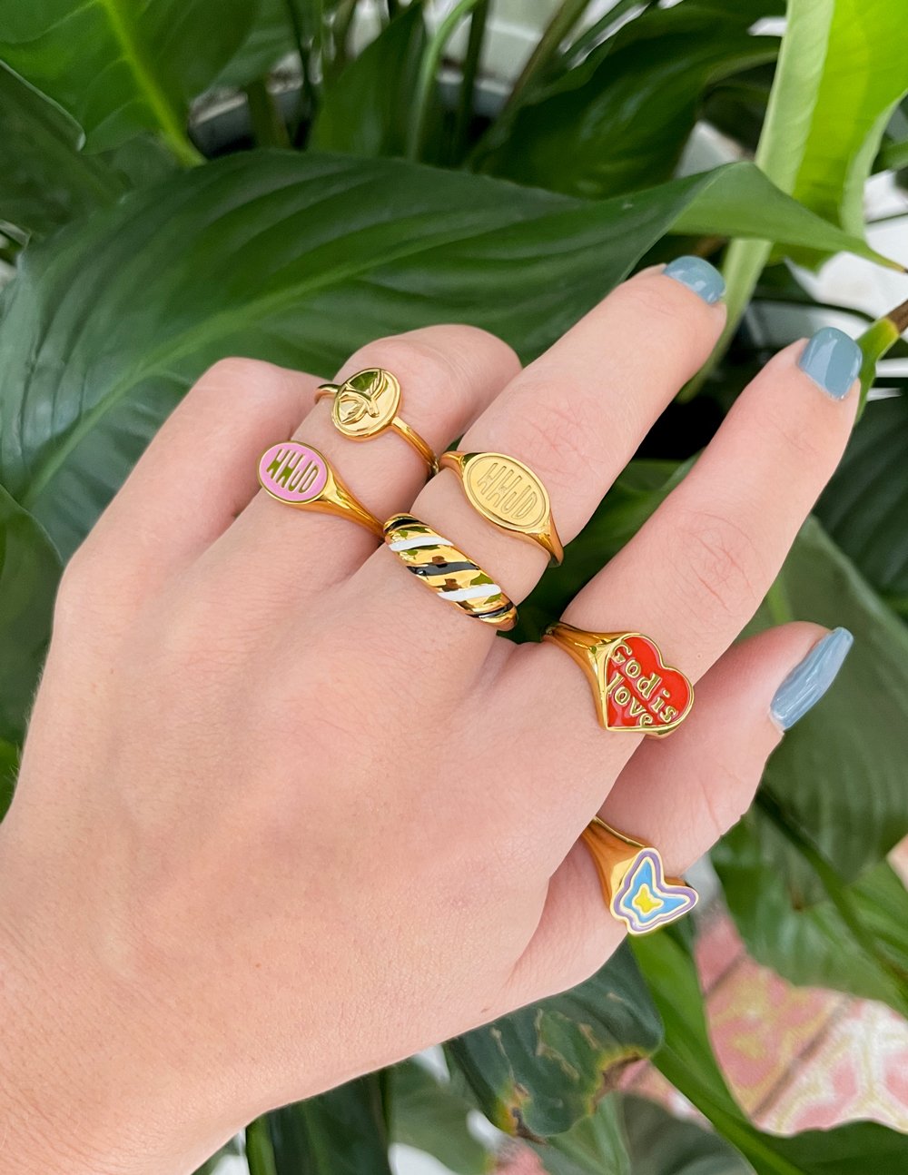 Enamel God is Love Ring – Christian Ring