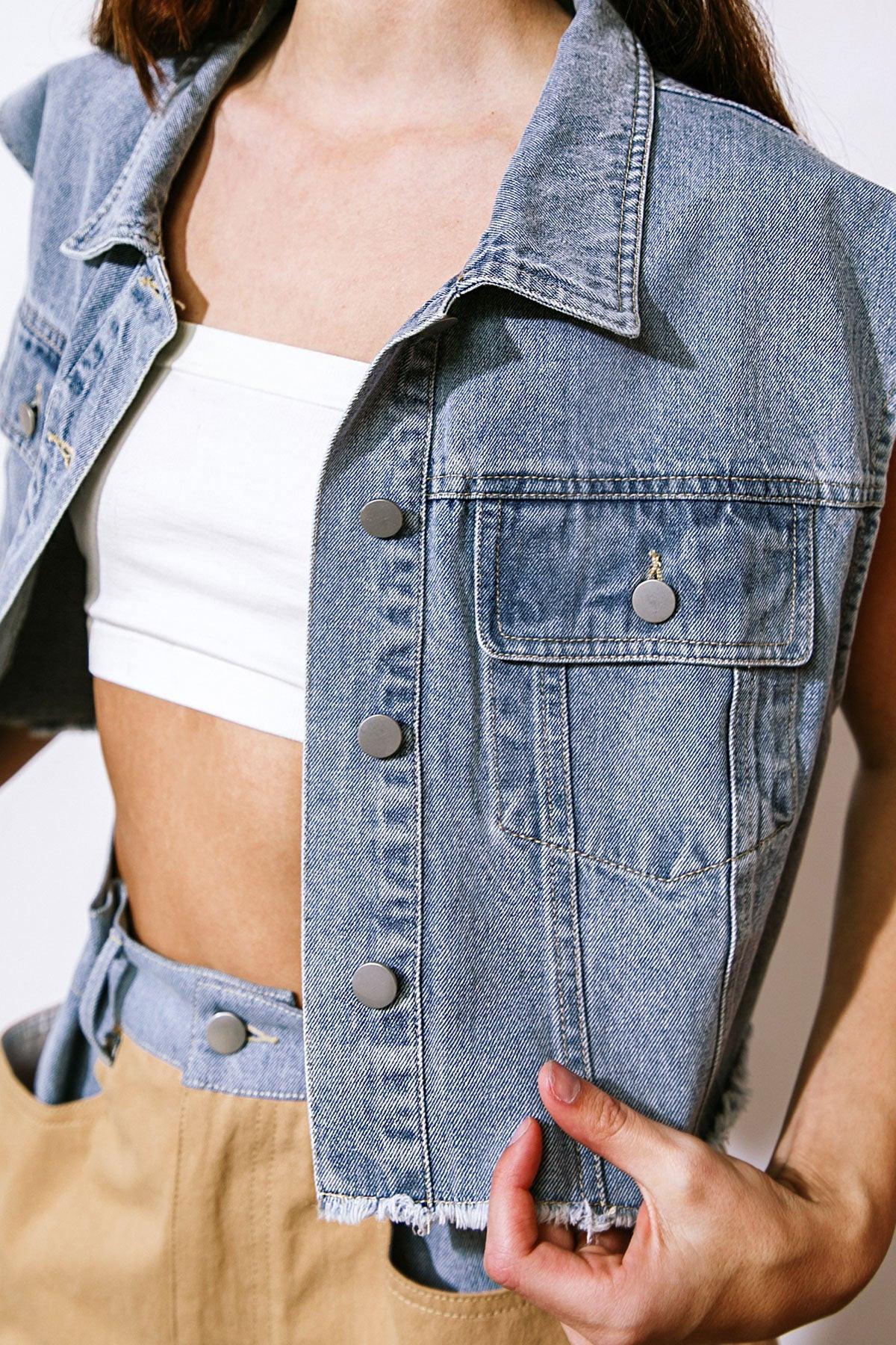 Claim to Fame Denim Vest in 20den7 — Soul Flow Apparel
