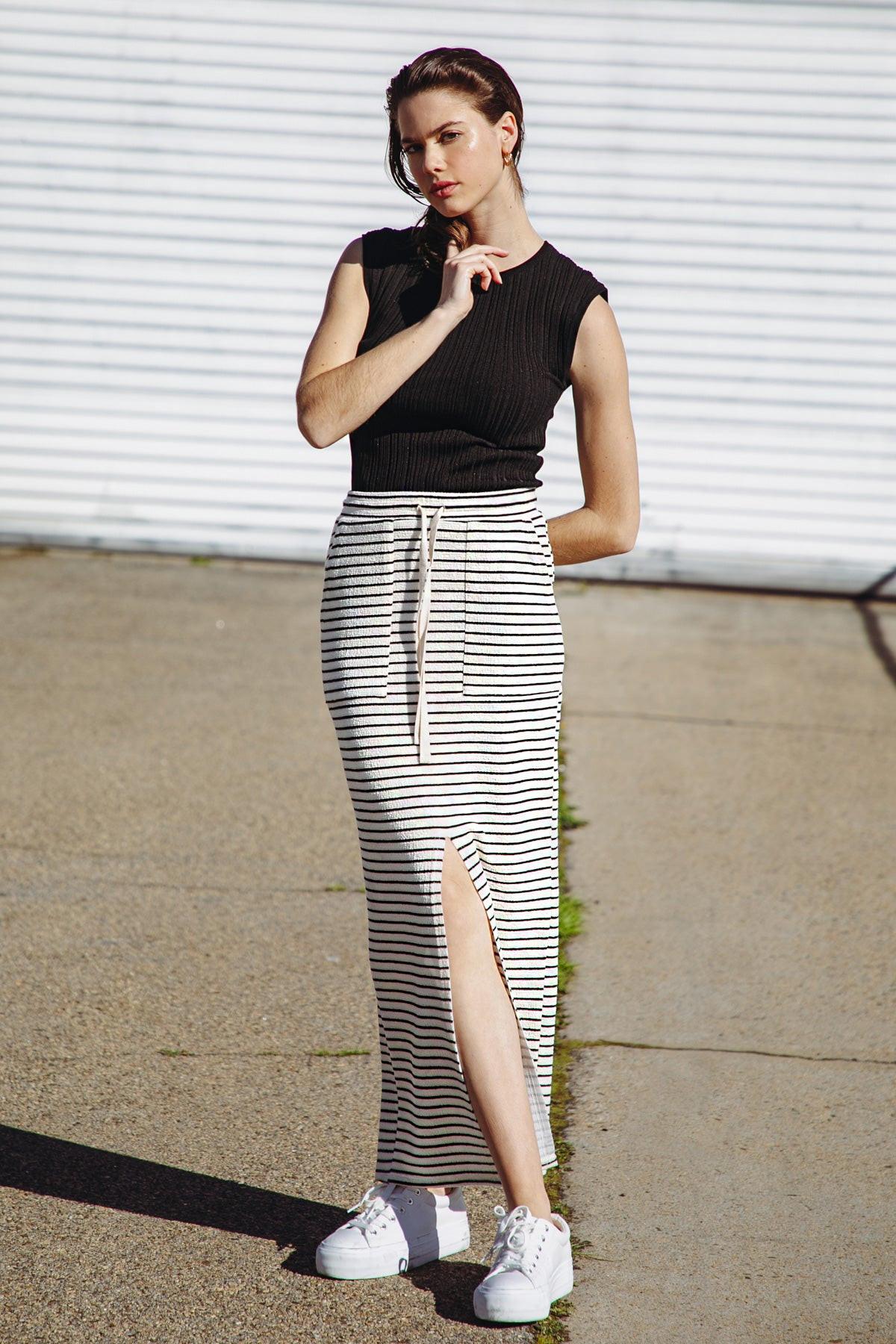 Pretty on Point Knit Skirt in 20cre 20bla15 — Soul Flow Apparel