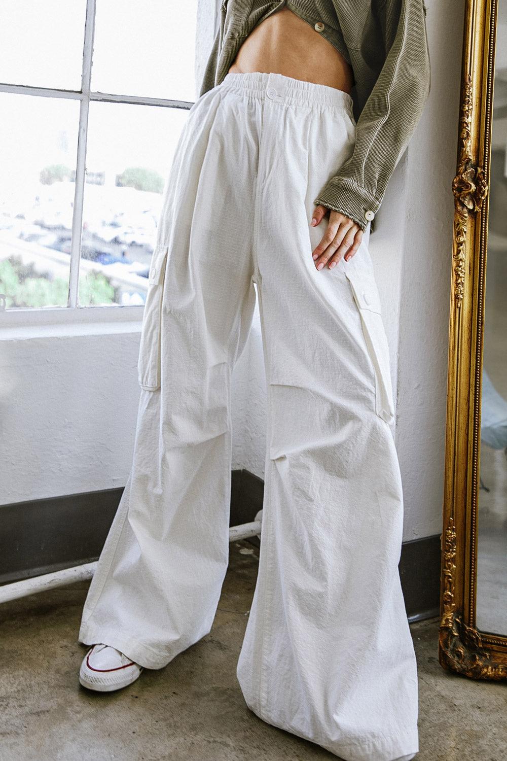 Forever By Your Side Woven Cargo Pants in 20whi8 — Soul Flow Apparel