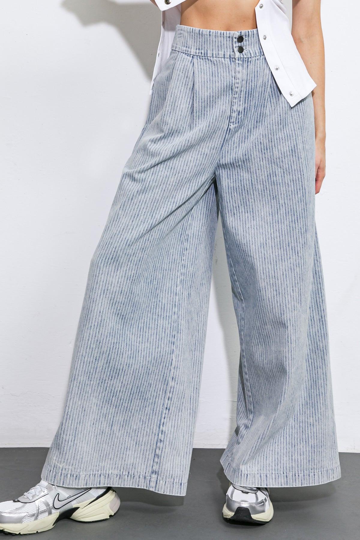 Play My Way Striped Denim Pants in 20lig 20str 20acid8 — Soul Flow Apparel