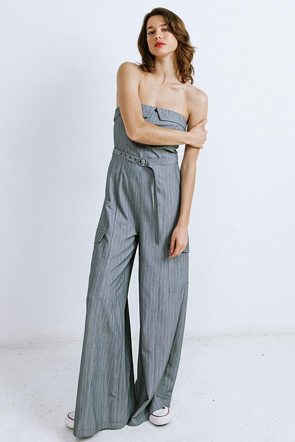Wishful Thinking Woven Jumpsuit in 20grey5 — Soul Flow Apparel