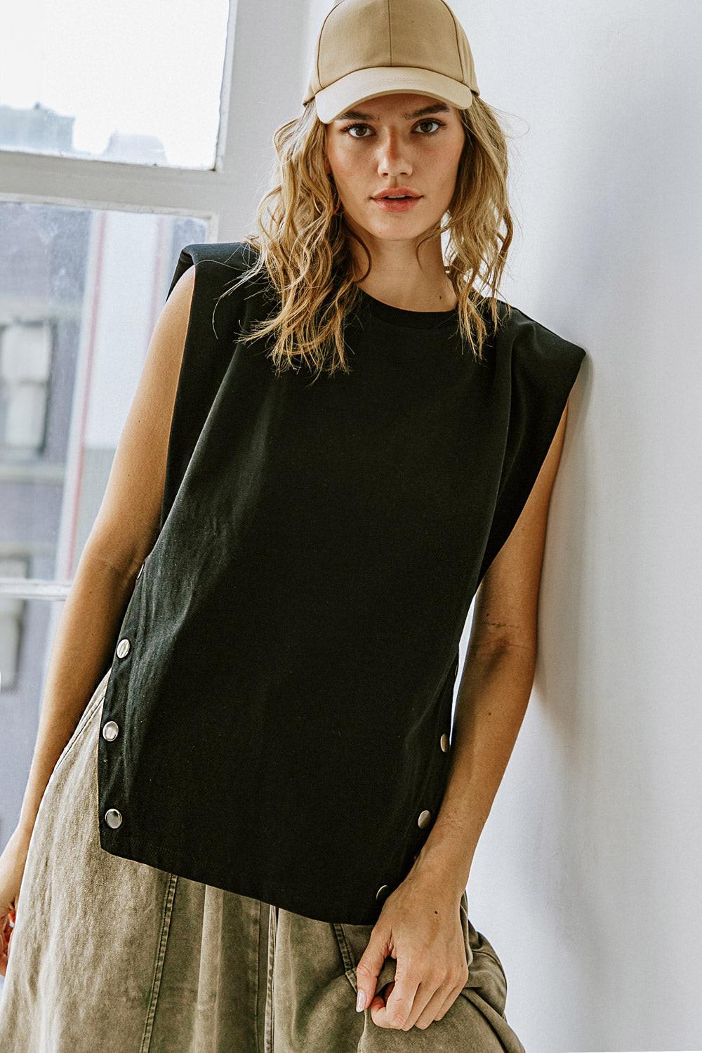 Never Be the Same Knit Top in 20bla6, view 1 — Soul Flow Apparel