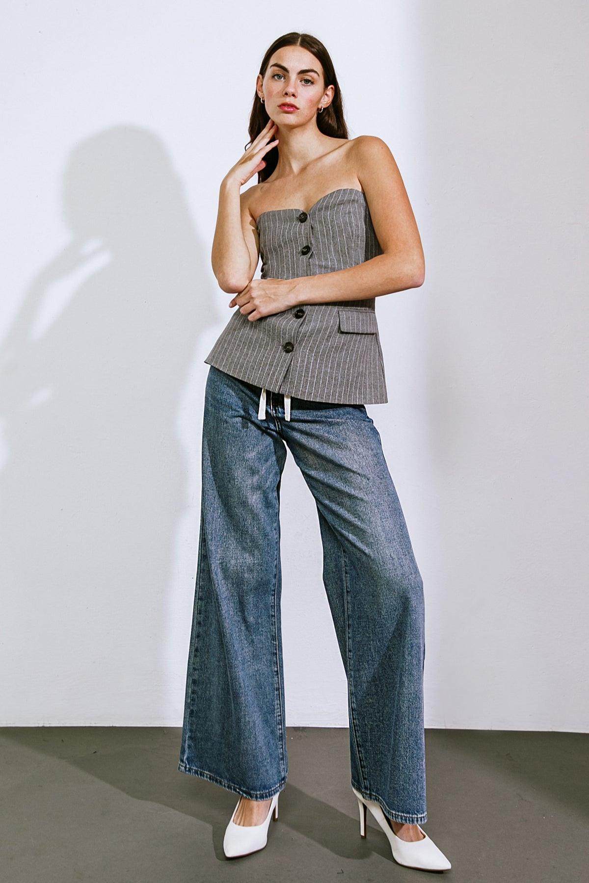 Get to the Point Woven Top in 20grey10 — Soul Flow Apparel
