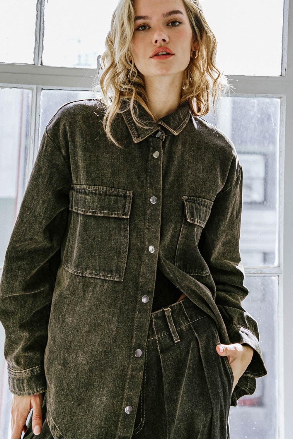 Stuck in Your Ways Denim Top in 20bla13 — Soul Flow Apparel