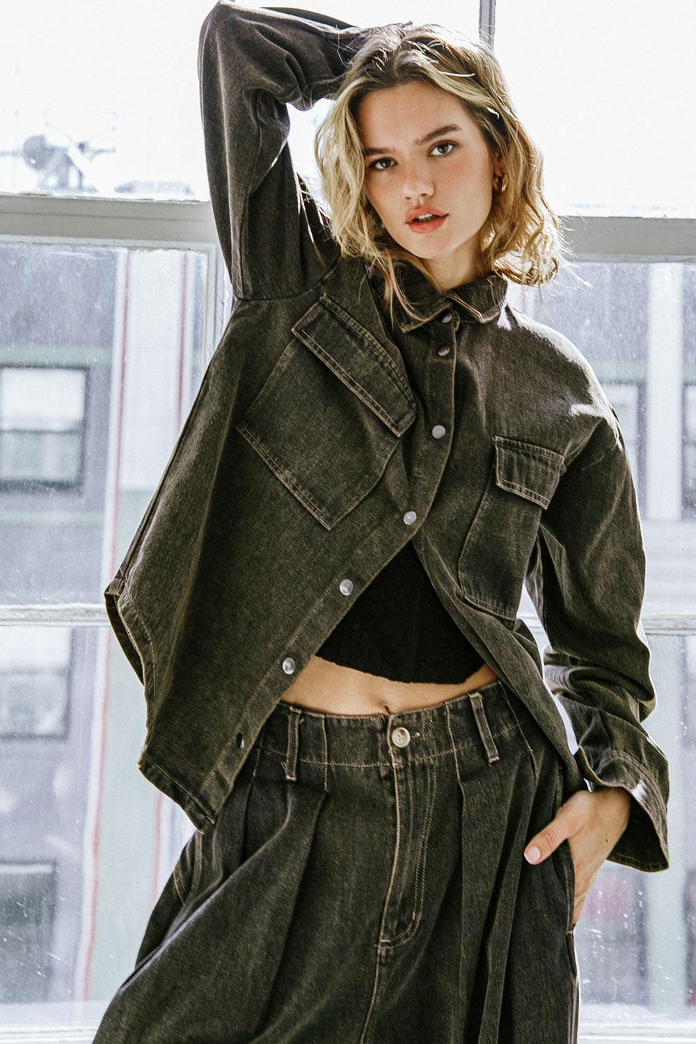 Stuck in Your Ways Denim Top in 20bla16 — Soul Flow Apparel