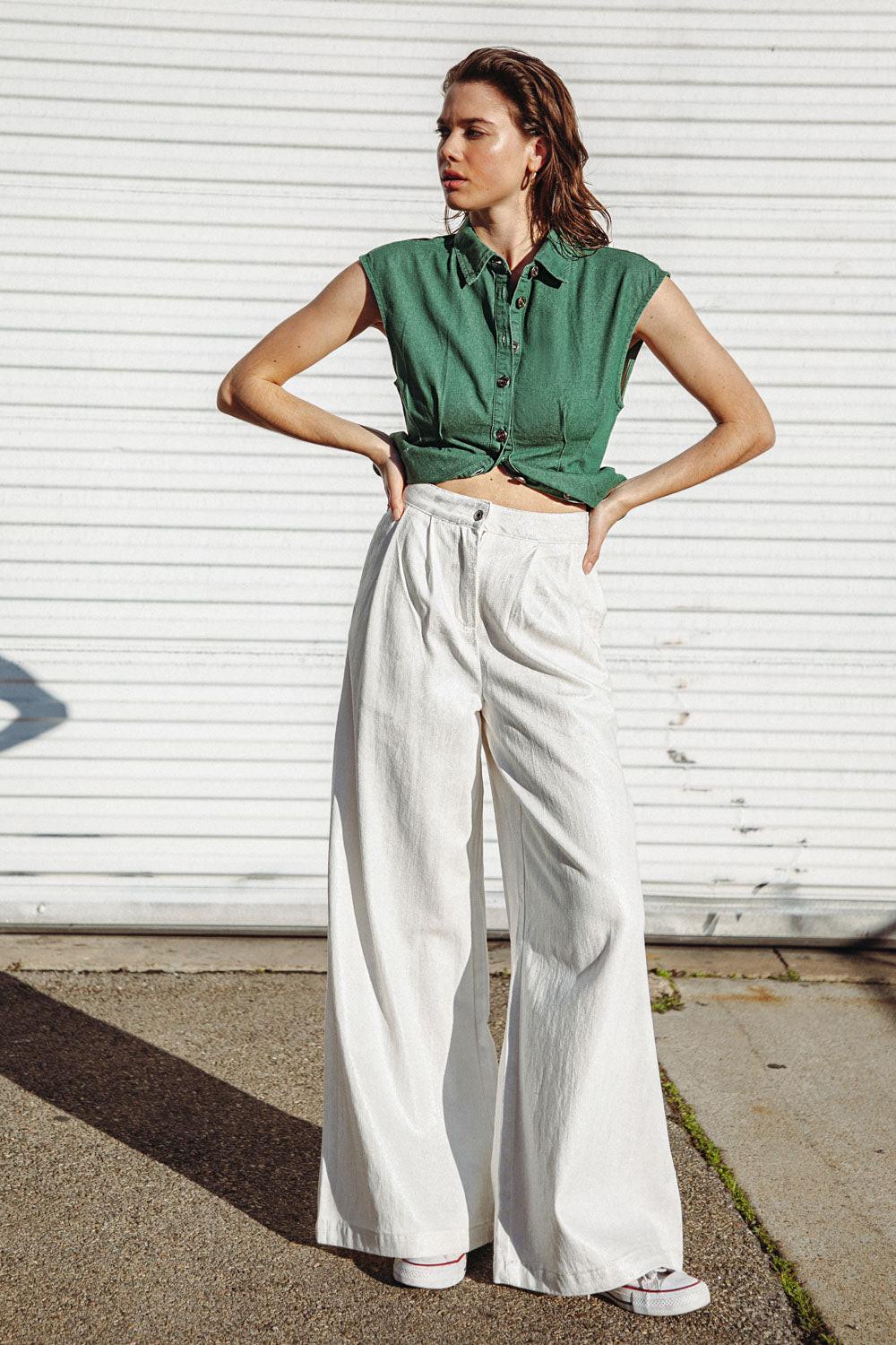 Clean Slate Denim Top in 20gre20 — Soul Flow Apparel