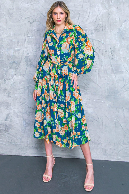 Bubbly Bliss Woven Midi Shirt Dress with Self Tie Sash in 20tea19 — Soul Flow Apparel