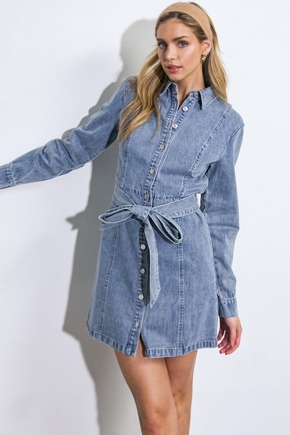 Be a Light Denim Mini Dress in 20lig 20ind7 — Soul Flow Apparel