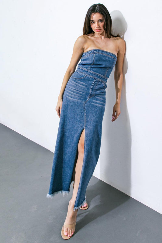 Dreams Come True Denim Midi Dress in 20med 20ind15 — Soul Flow Apparel