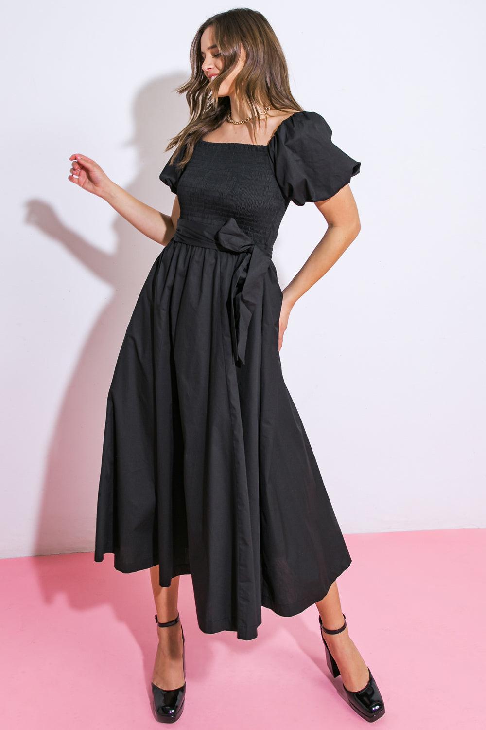 A Peaceful Place Woven Midi Dress in 20bla2 — Soul Flow Apparel