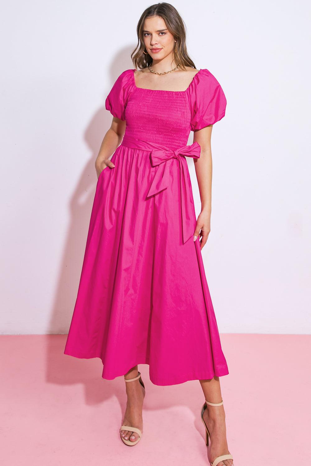 A Peaceful Place Woven Midi Dress in 20fuc1 — Soul Flow Apparel