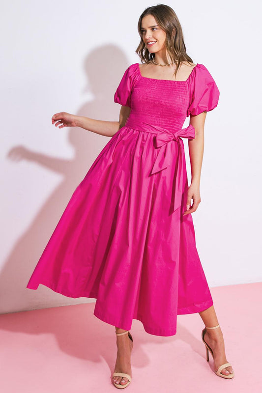 A Peaceful Place Woven Midi Dress in 20fuc5 — Soul Flow Apparel