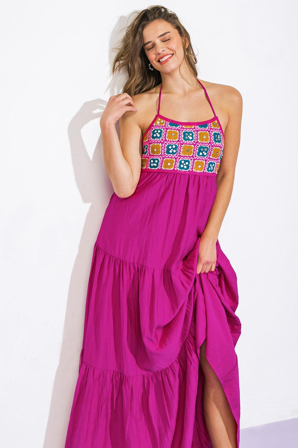 After Party Woven Midi Dress in 20fuc6 — Soul Flow Apparel