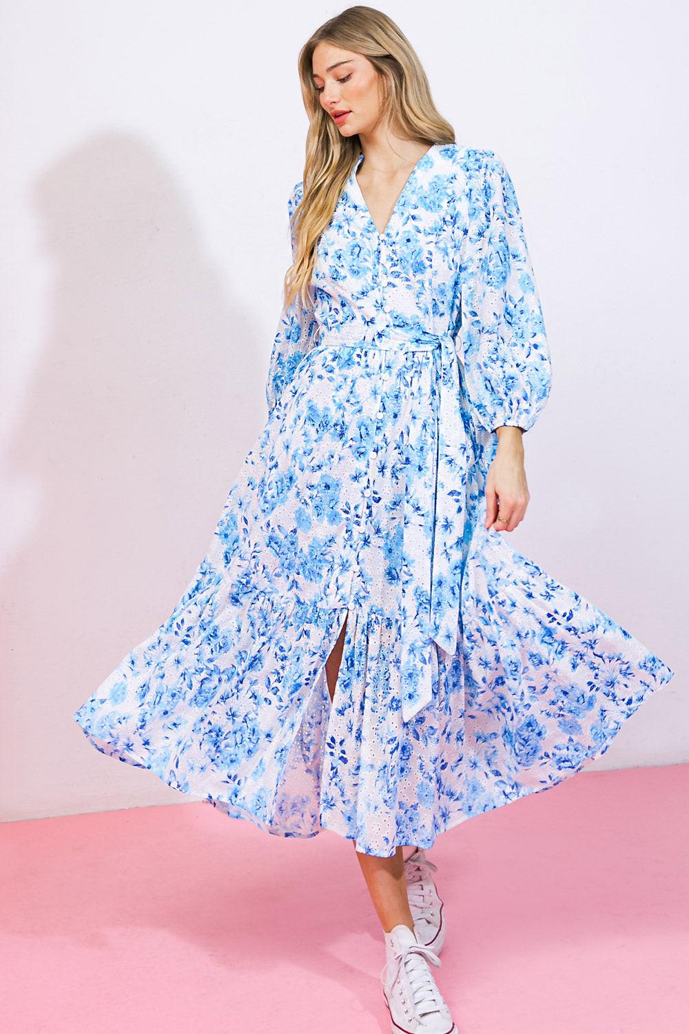 Spectacular Magic Woven Eyelet Midi Dress in 20ivo 20blu2 — Soul Flow Apparel