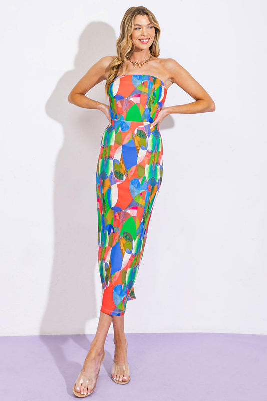 Dancing Diva Ponti Tube Dress in 20blu 20cora2 — Soul Flow Apparel