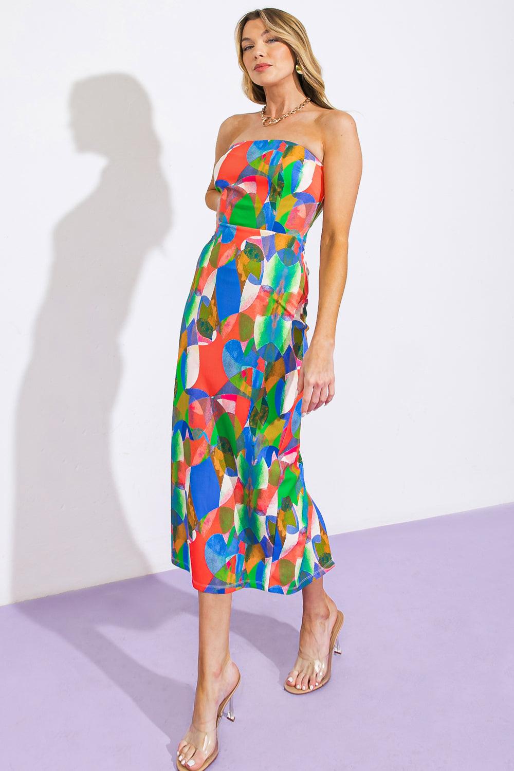 Dancing Diva Ponti Tube Dress in 20blu 20cora6 — Soul Flow Apparel