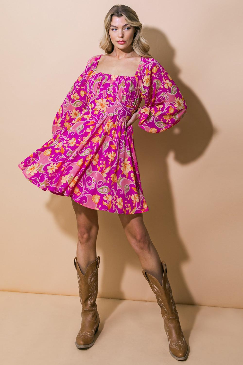 Thriving All Night Woven Mini Dress in 20orc1 — Soul Flow Apparel