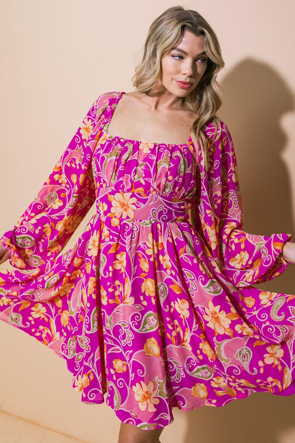 Thriving All Night Woven Mini Dress in 20orc4 — Soul Flow Apparel