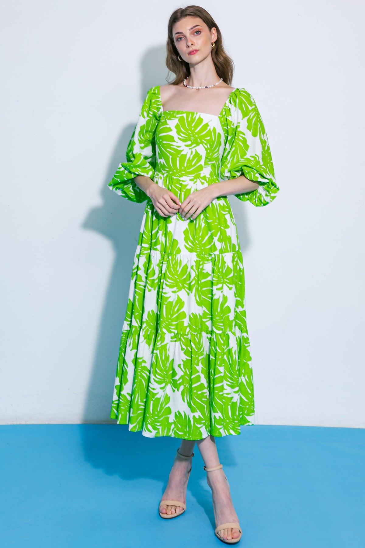 All the Drama Woven Midi Dress in 20gre 20ivo4 — Soul Flow Apparel