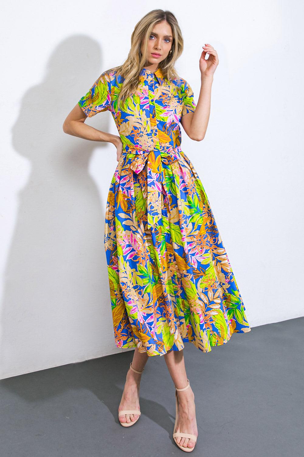 Keep Blooming Woven Midi Dress in 20roy6 — Soul Flow Apparel