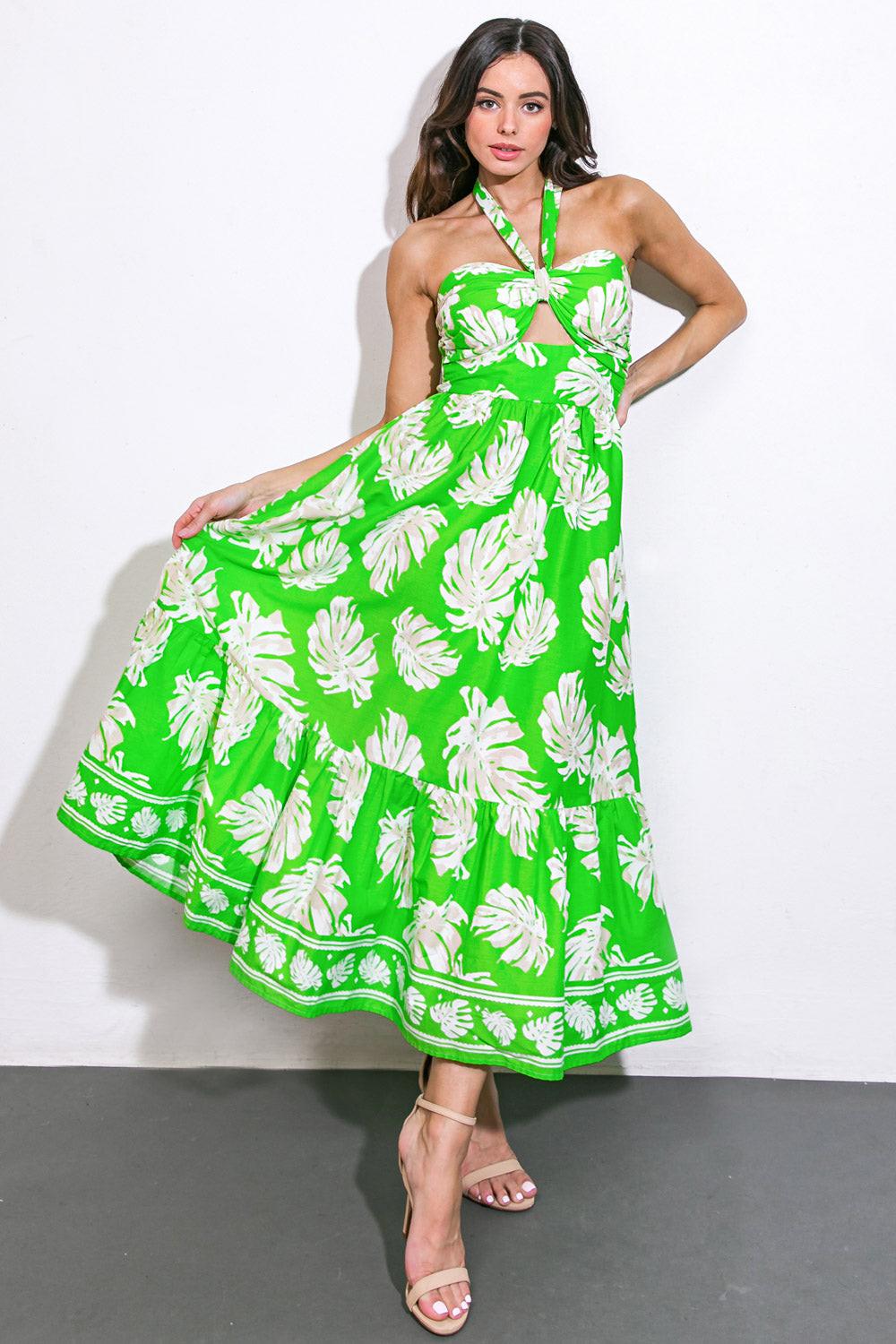 Cause a Scene Woven Midi Dress in 20gre 20ivo6, view 1 — Soul Flow Apparel