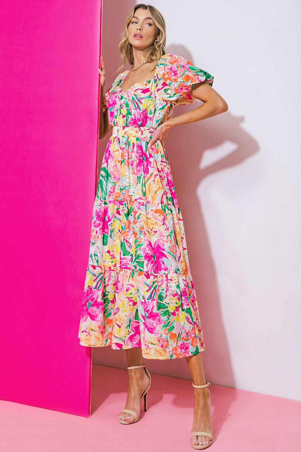 It Starts Now Woven Midi Dress in 20ivo 20fuc17 — Soul Flow Apparel