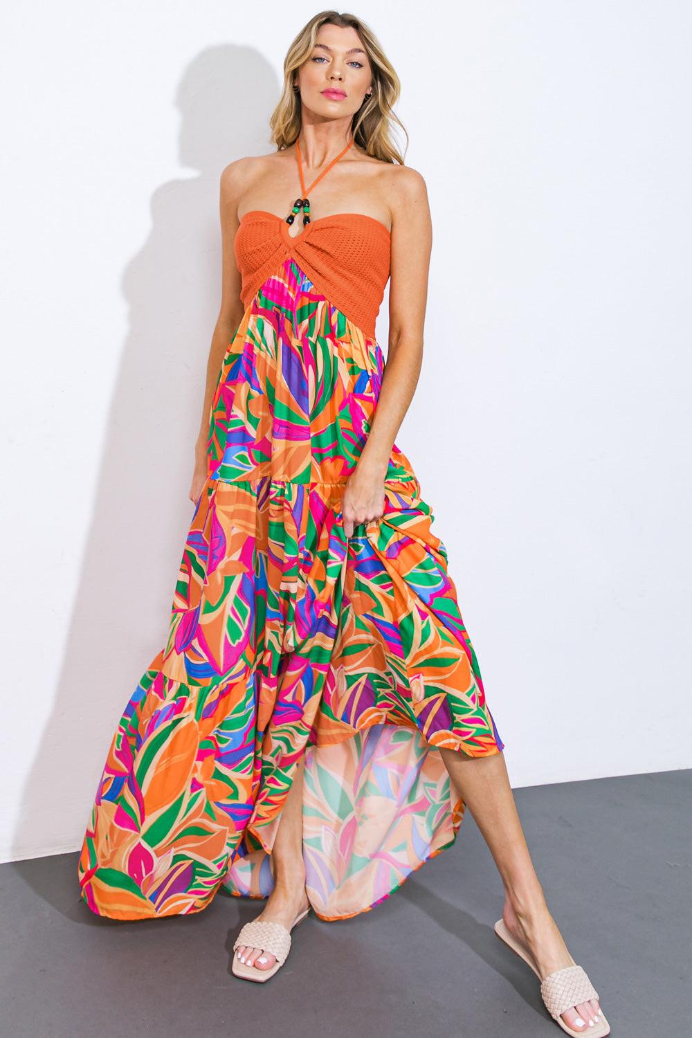 Into the Thick of It Combination Midi Dress in 20ora1 — Soul Flow Apparel