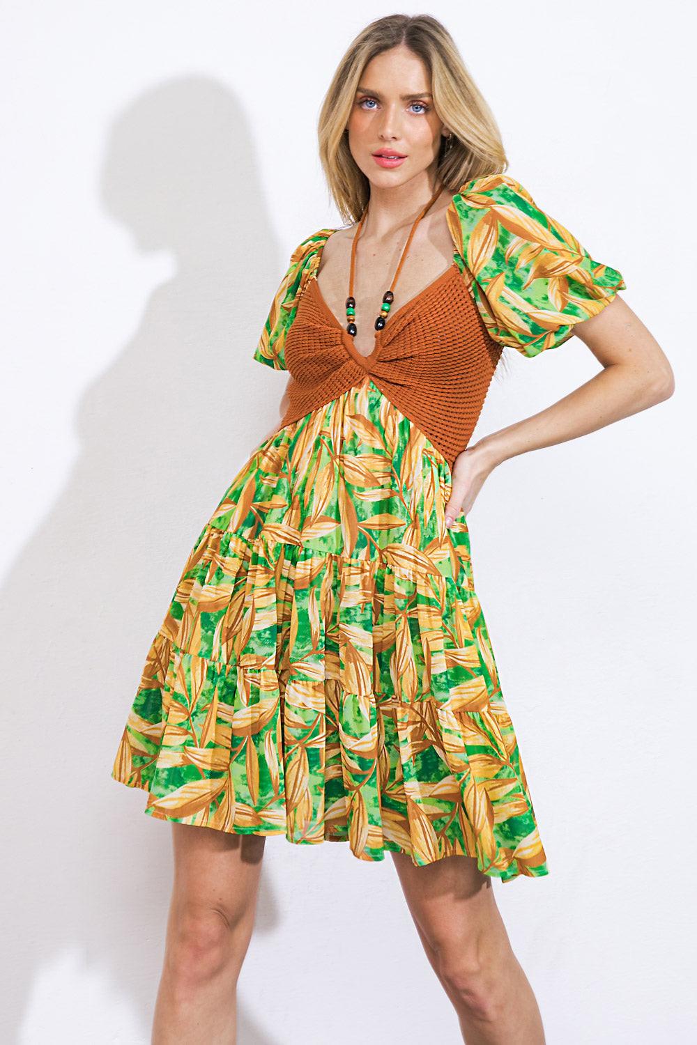 Beach Bum Girl's Mini Dress in 20gre 20bro1 — Soul Flow Apparel