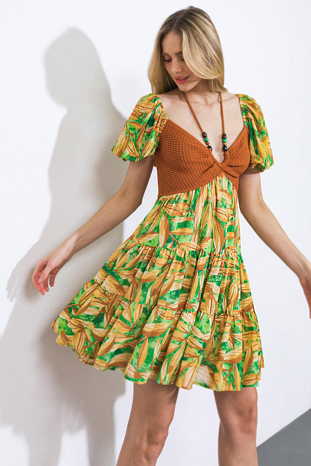 Beach Bum Girl's Mini Dress in 20gre 20bro15 — Soul Flow Apparel