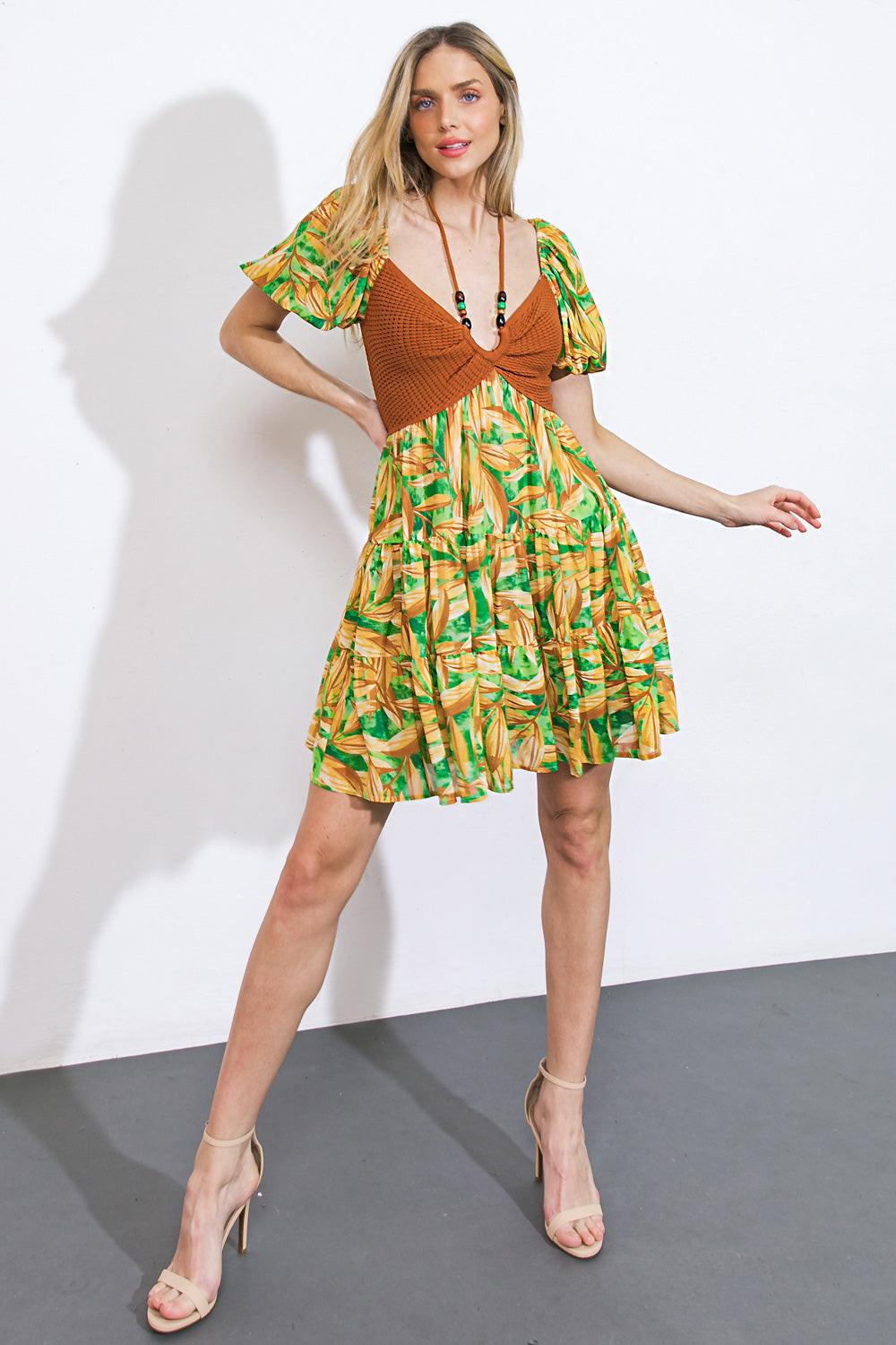 Beach Bum Girl's Mini Dress in 20gre 20bro4 — Soul Flow Apparel