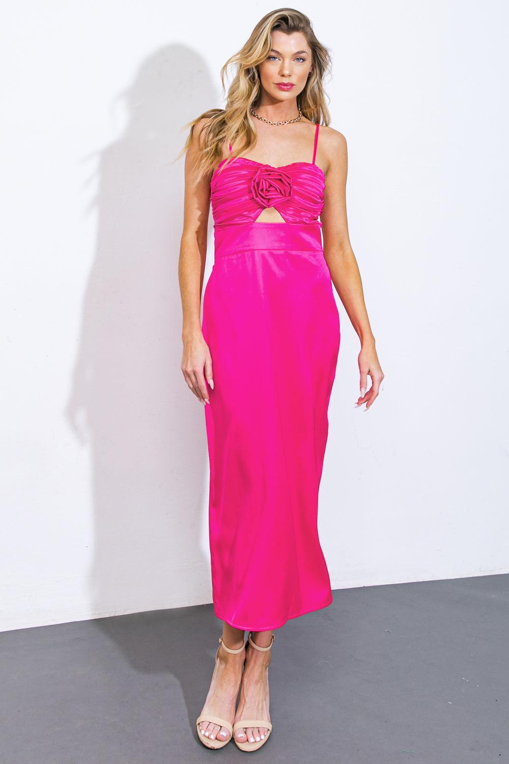 She's Got Woven Midi Dress in 20fuc1 — Soul Flow Apparel