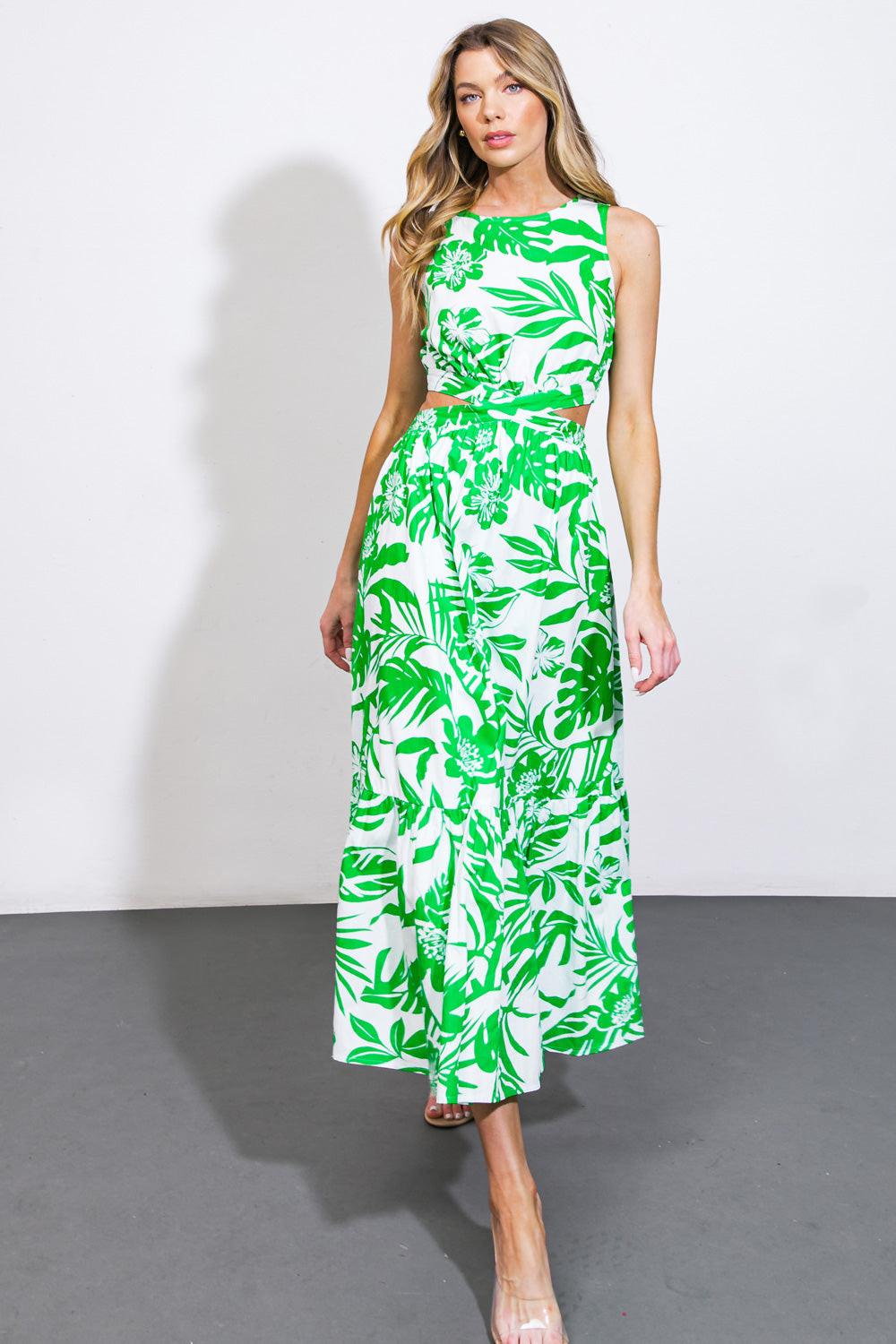 Live Your Truth Woven Midi Dress in 20gre16 — Soul Flow Apparel