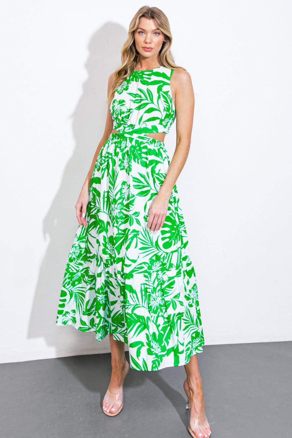 Live Your Truth Woven Midi Dress in 20gre1 — Soul Flow Apparel