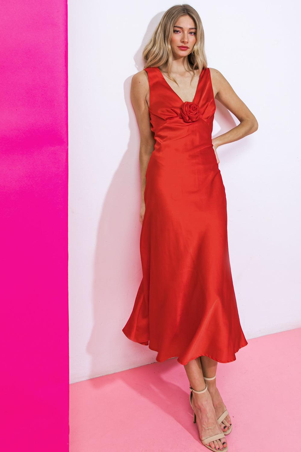 Beyond Words Woven Midi Dress in 20red28 — Soul Flow Apparel
