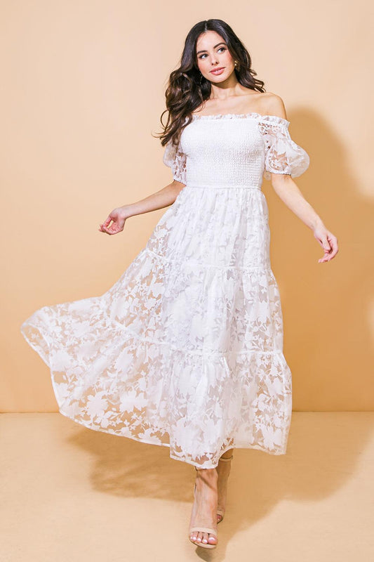 Love in Your Eyes Woven Midi Dress in 20whi9 — Soul Flow Apparel