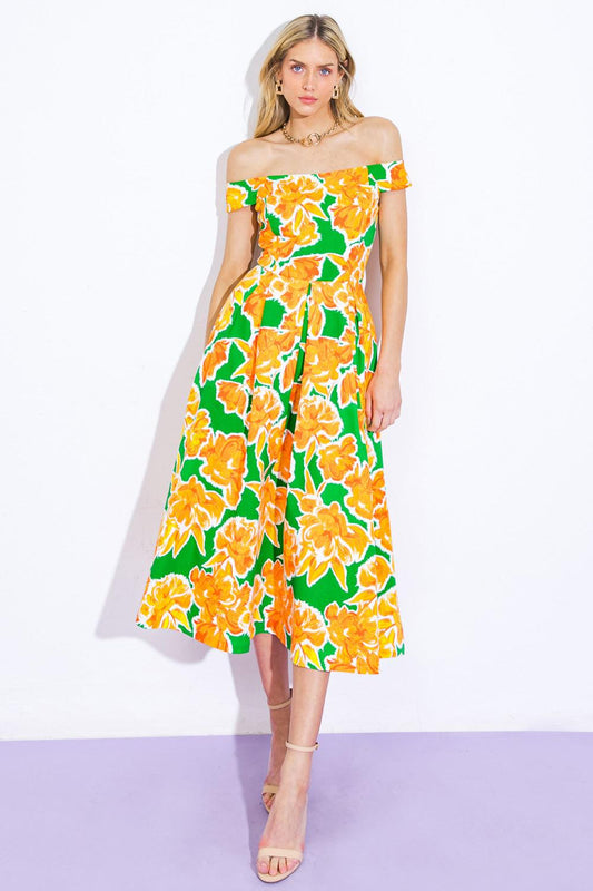 Where I Want to Be Twill Midi Dress in 20gre 20ora9 — Soul Flow Apparel