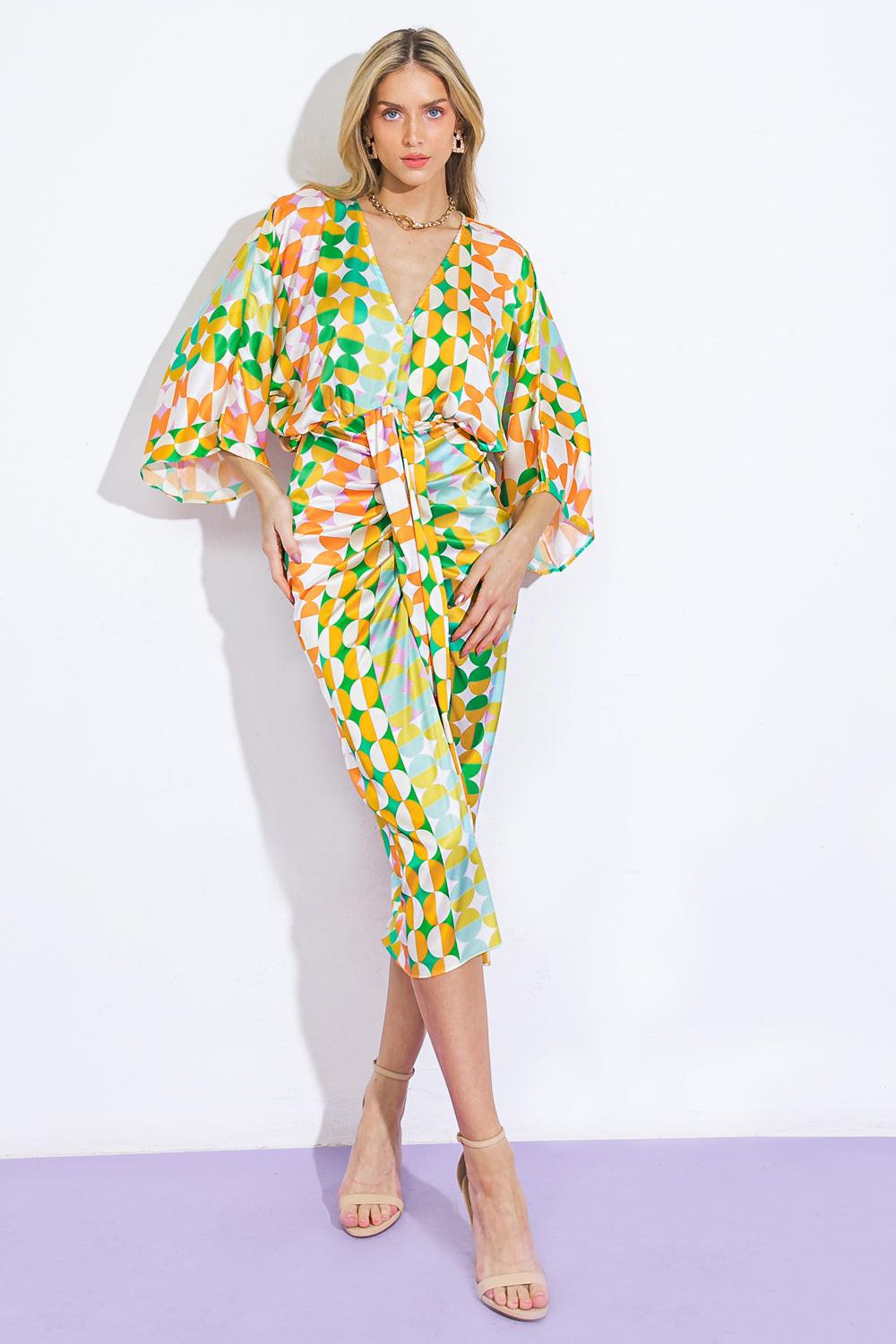 Best Impressions Woven Satin Midi Dress in 20gre 20ora1 — Soul Flow Apparel