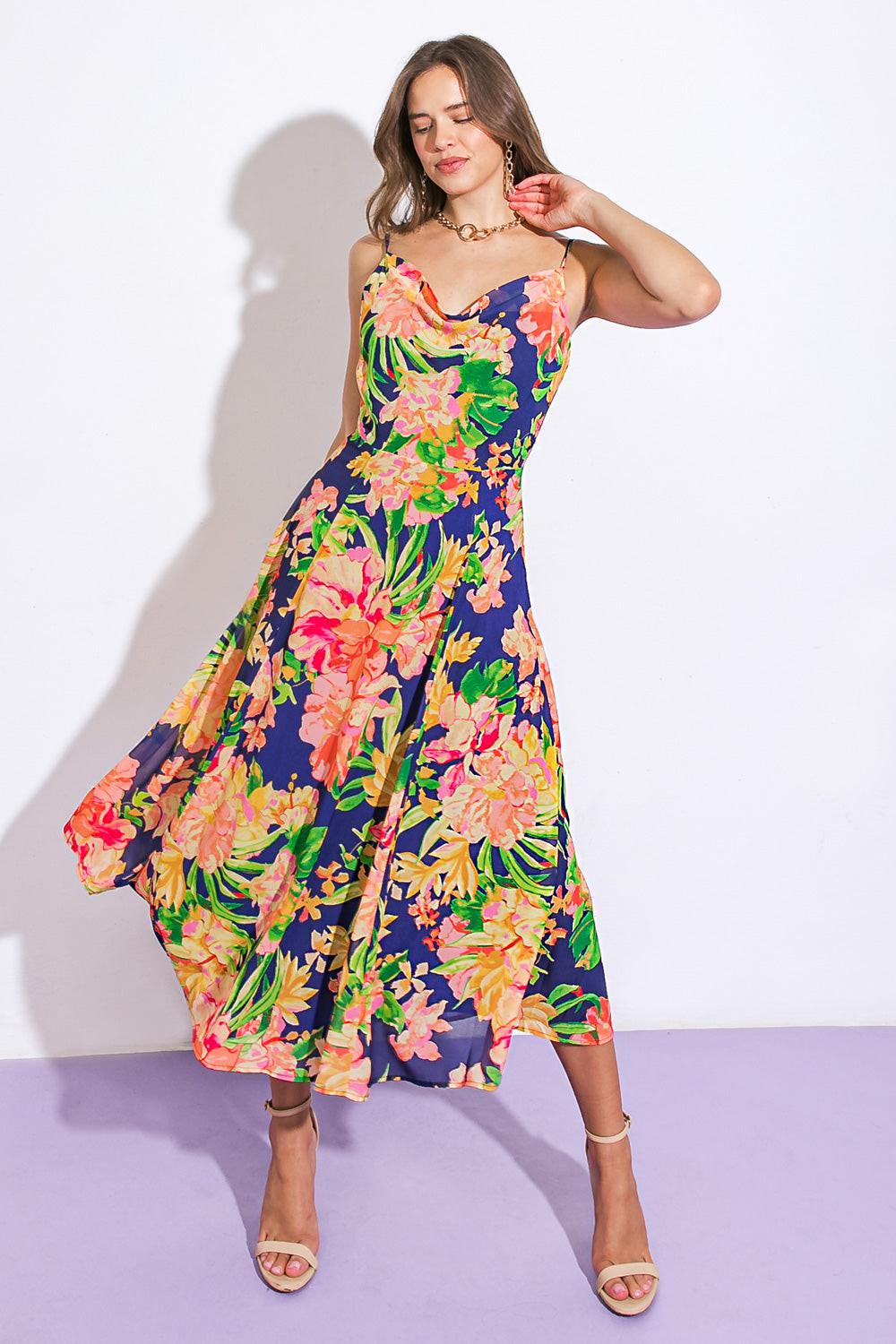 Sweetest Soul Woven Midi Dress in 20nav2 — Soul Flow Apparel