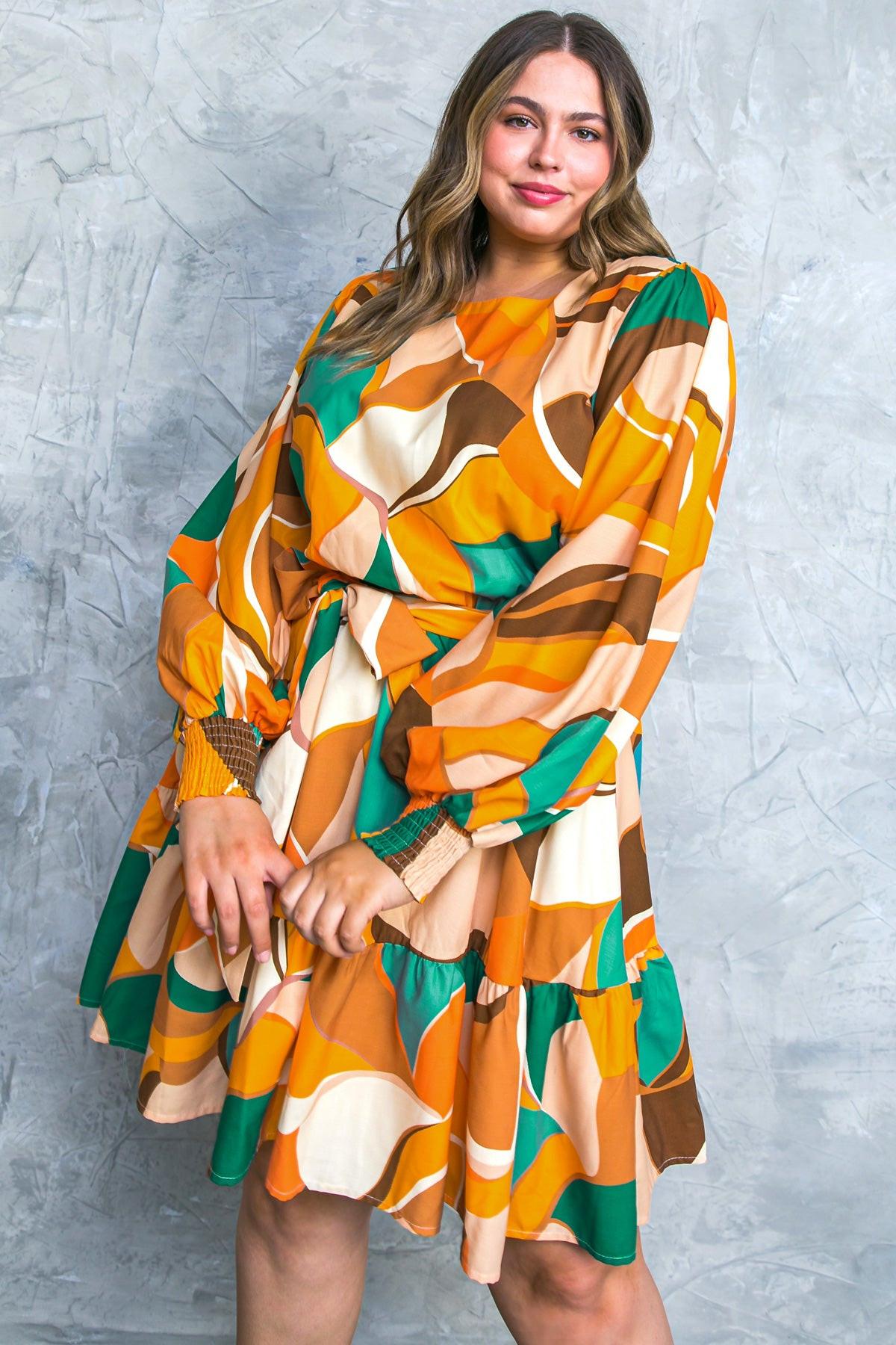 Feel Happiness Woven Mini Dress with Ruffle Hem and Sash Belt in 20rus 20gre7 — Soul Flow Apparel