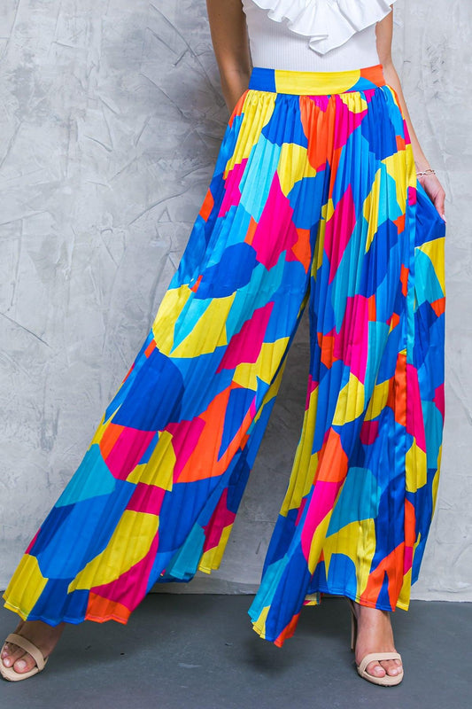 Free Your Mind Woven Pants with Pleated Design and Side Zipper in 20blu 20fuc54 — Soul Flow Apparel